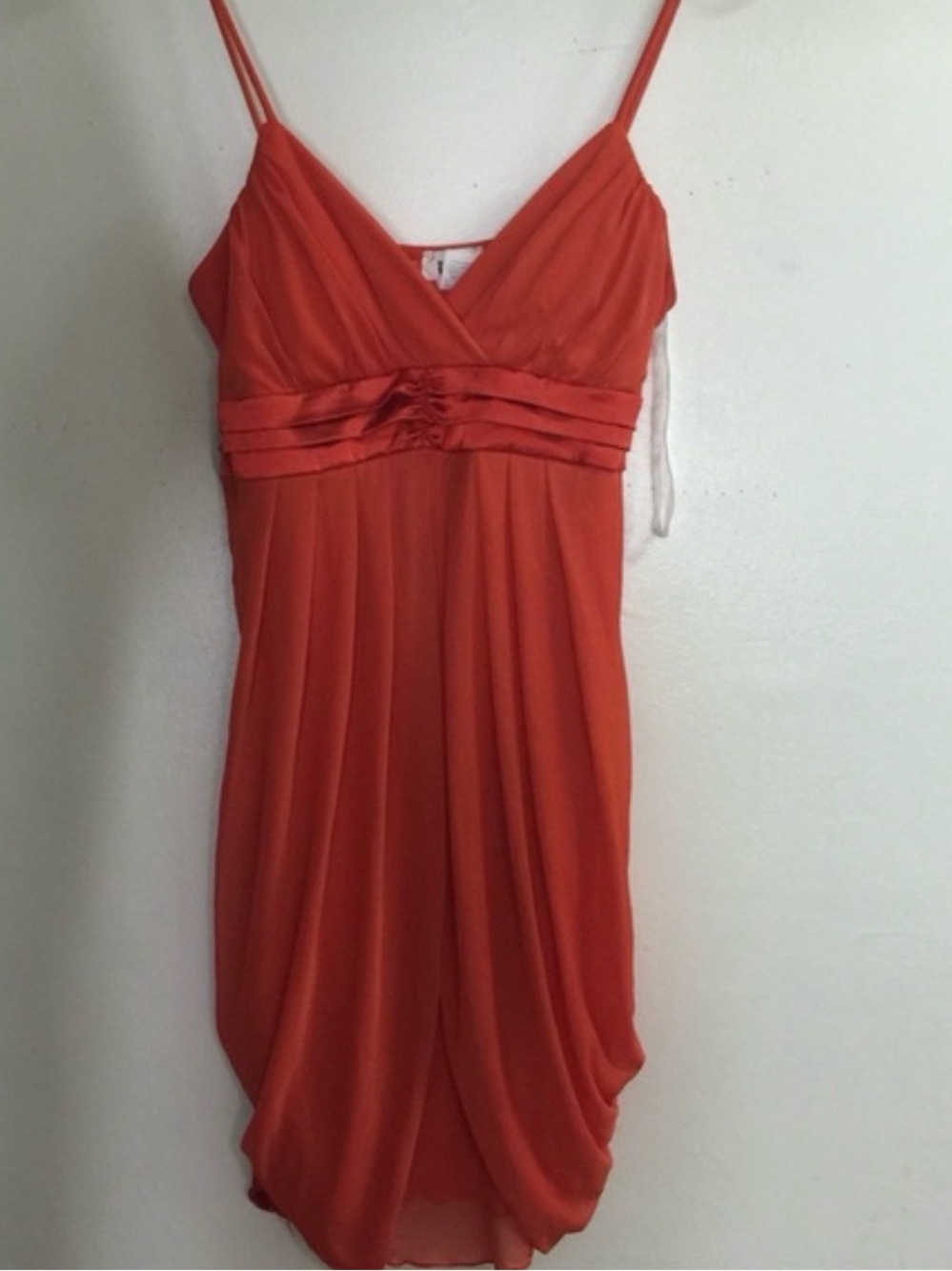 Fairy Coquette Taboo Sweetheart Straps Fit & Flare Dress L Tie Back Orange - Picture 2 of 5